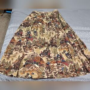Vintage High Waisted Western Button Down Skirt Size 12